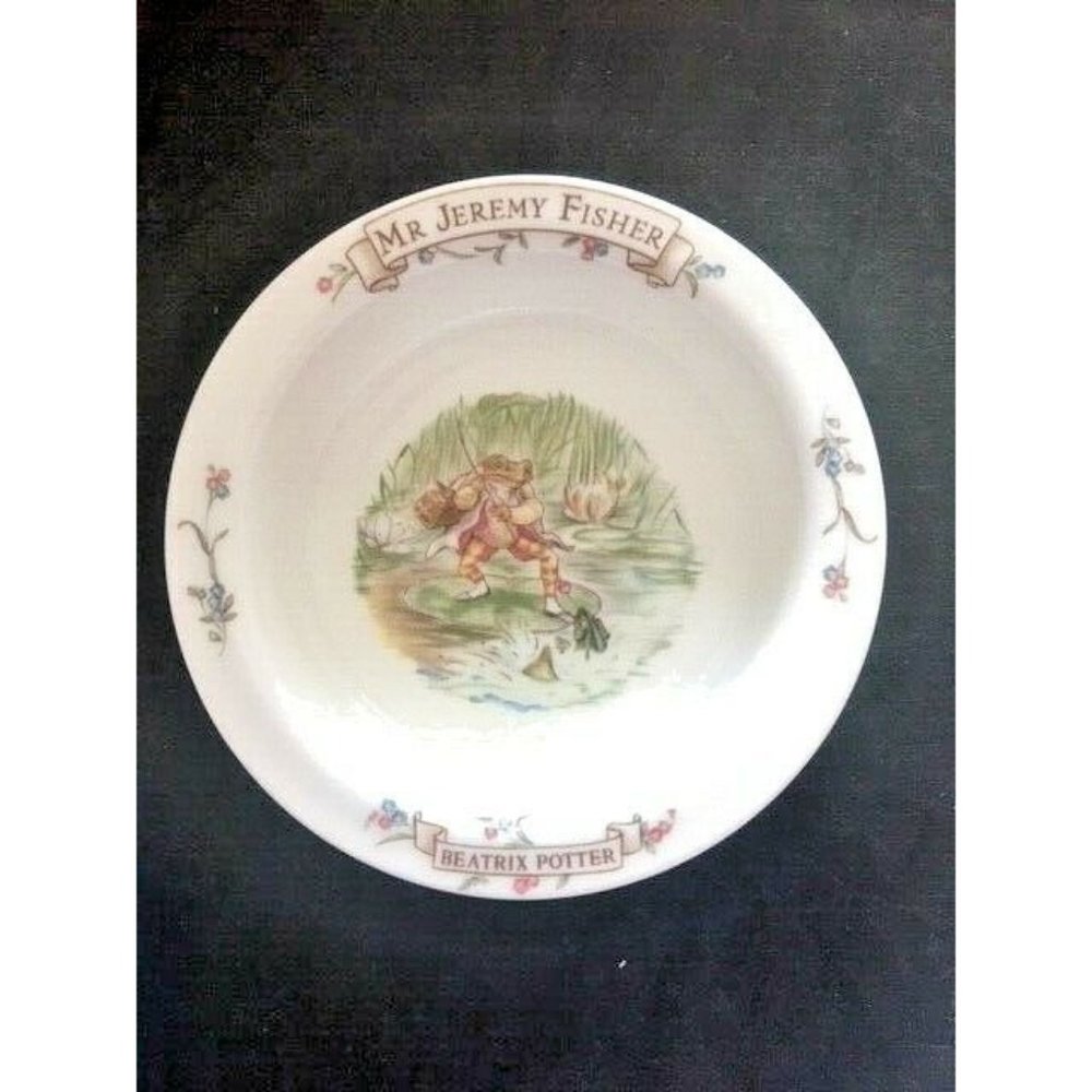 Beatrix Potter Mr Jeremy Fisher Bowl 1986 Bone China Dish Royal Albert England